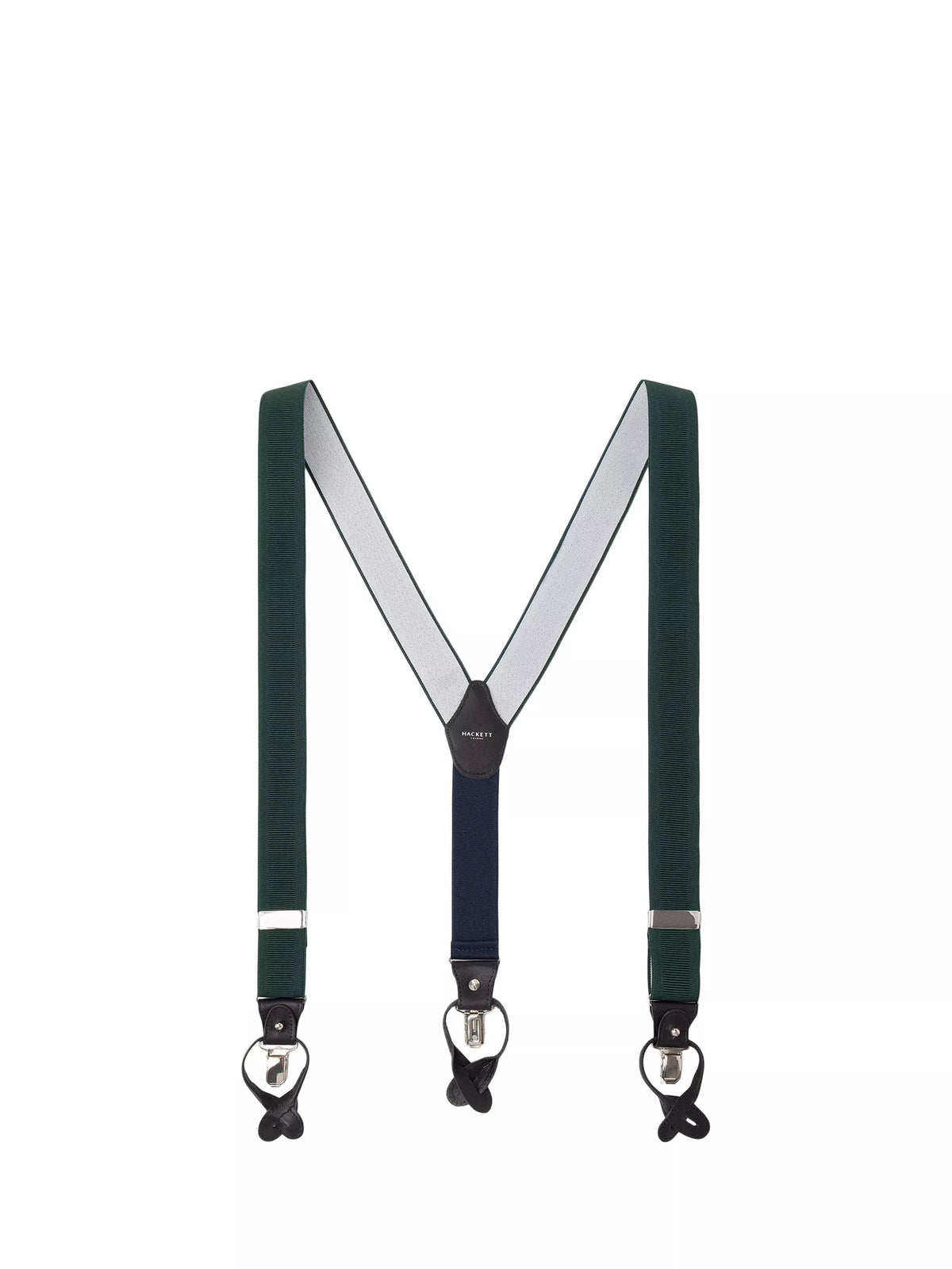 Hackett London leather trim braces green (British brand)