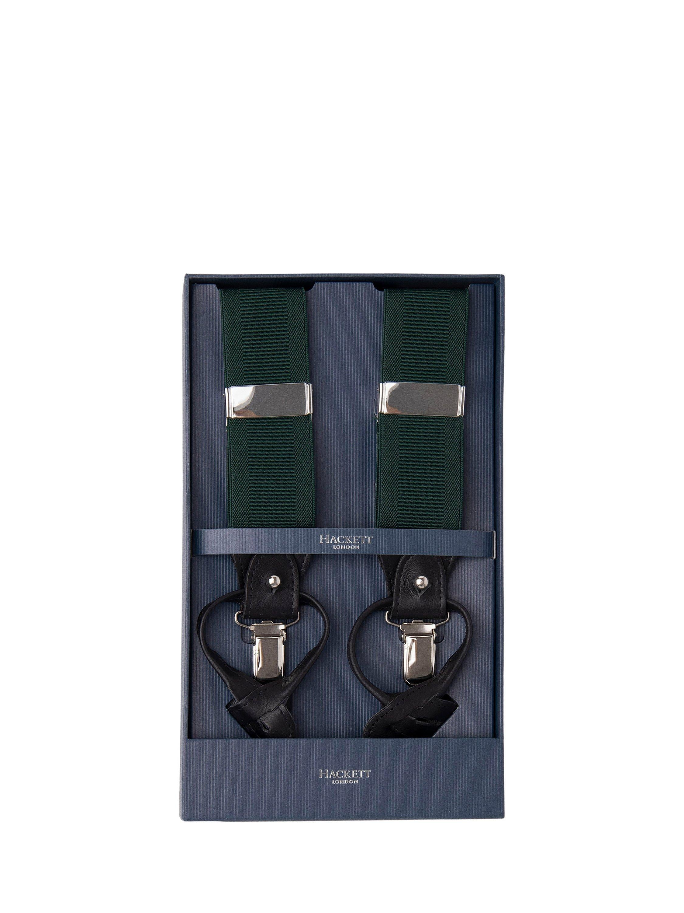 Hackett London leather trim braces green (British brand)