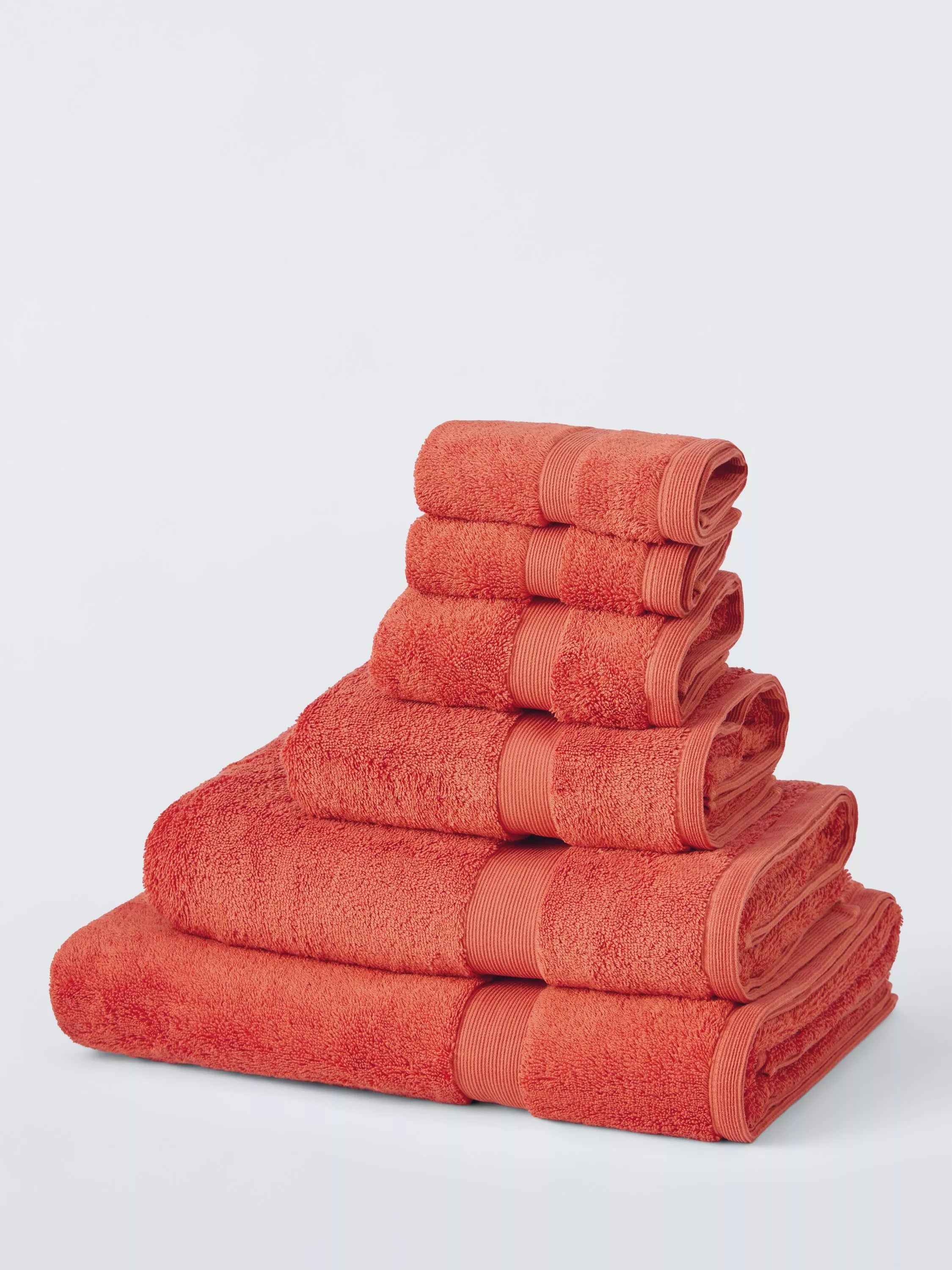 John Lewis Egyptian Cotton Face Cloth (Set of 2), Burnt Orange
