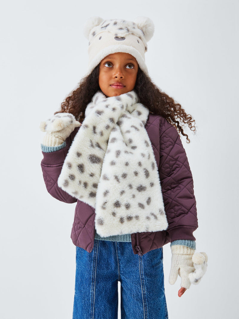 John Lewis kids faux fur bear hat cream, imported from the UK