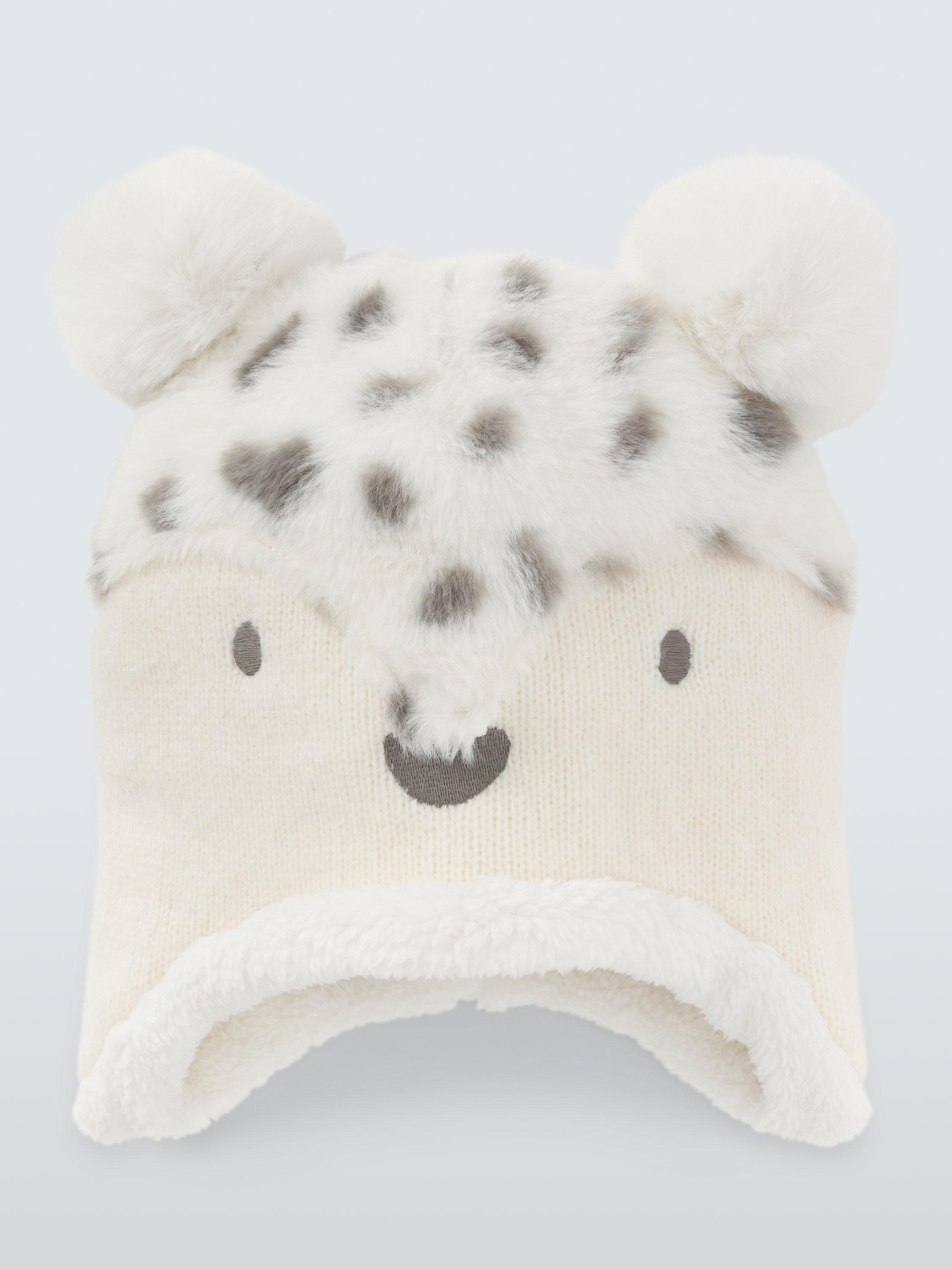 John Lewis kids faux fur bear hat cream, imported from the UK