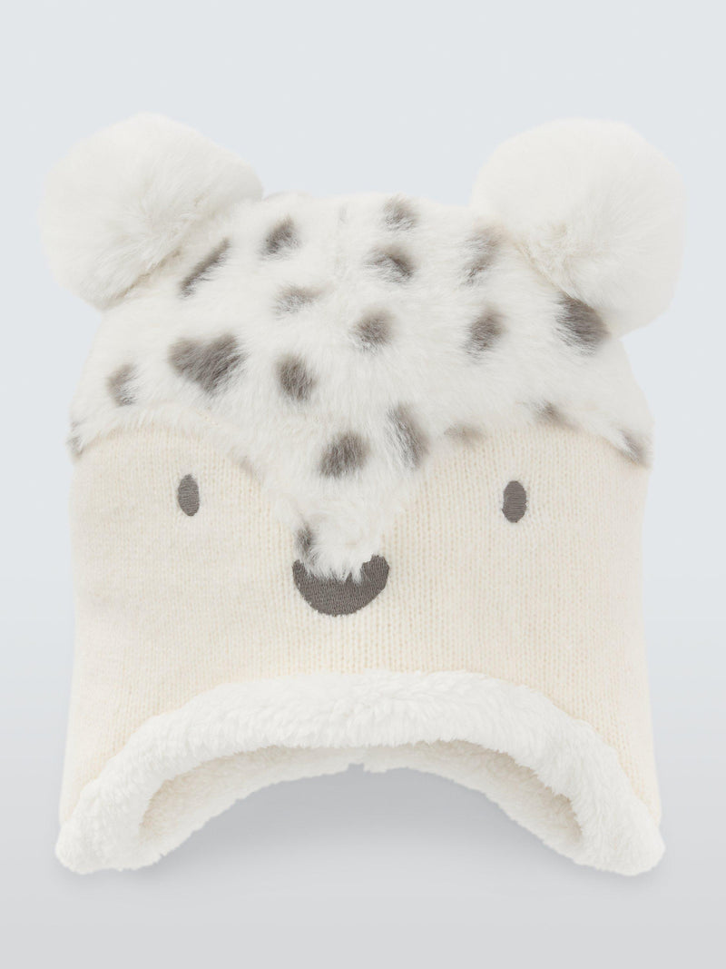 John Lewis kids faux fur bear hat cream, imported from the UK