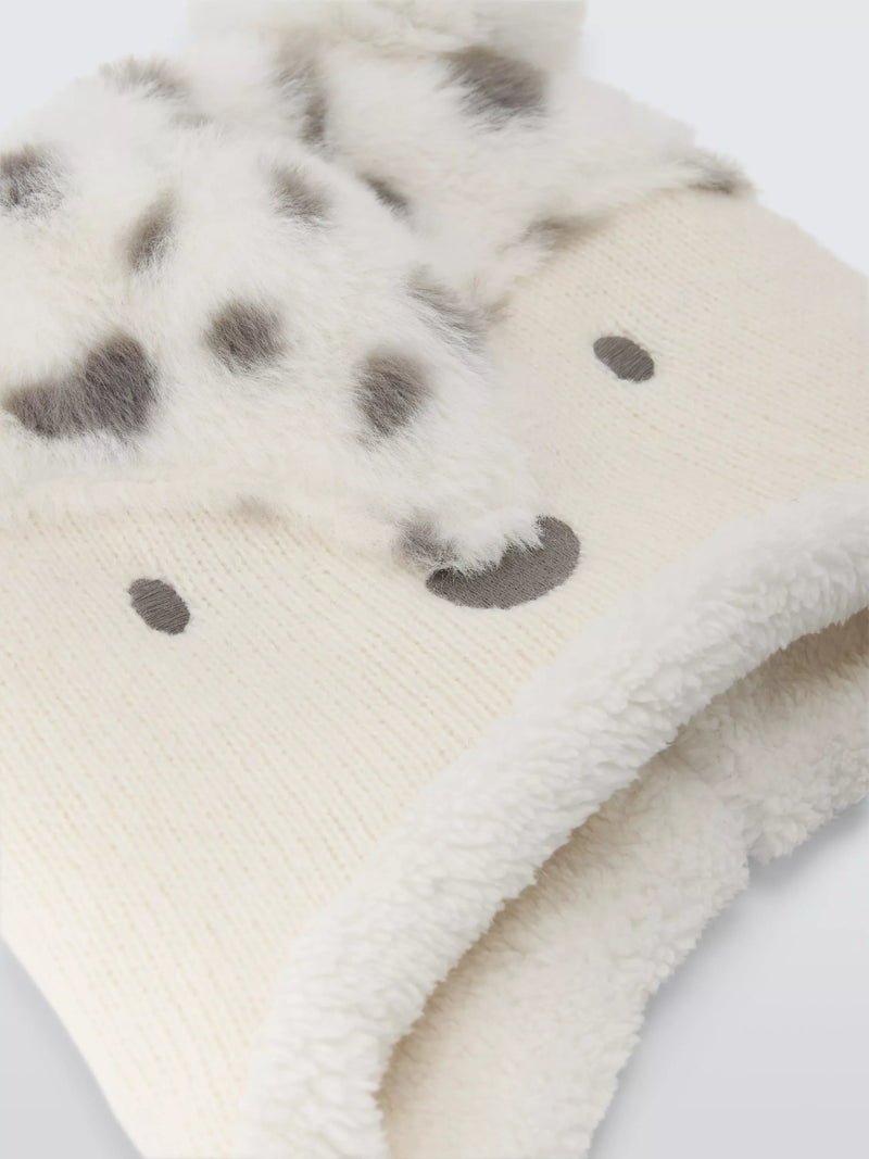 John Lewis kids faux fur bear hat cream, imported from the UK