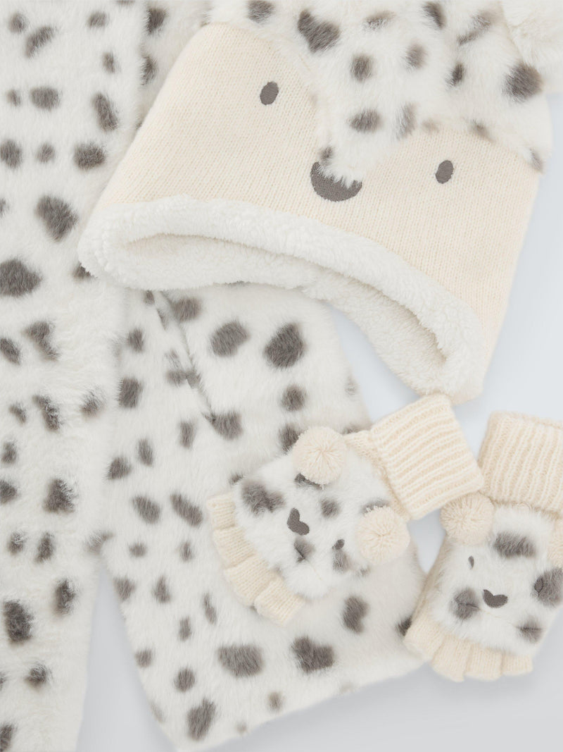 John Lewis kids faux fur bear hat cream, imported from the UK