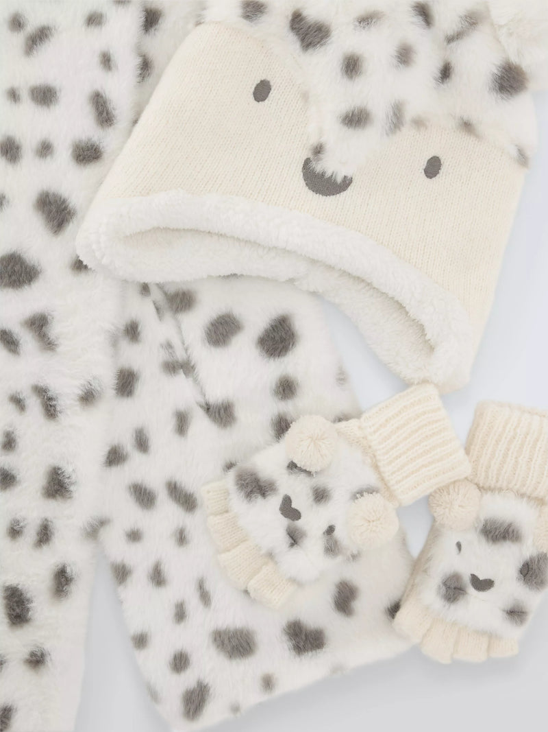John Lewis kids faux fur bear hat cream, imported from the UK