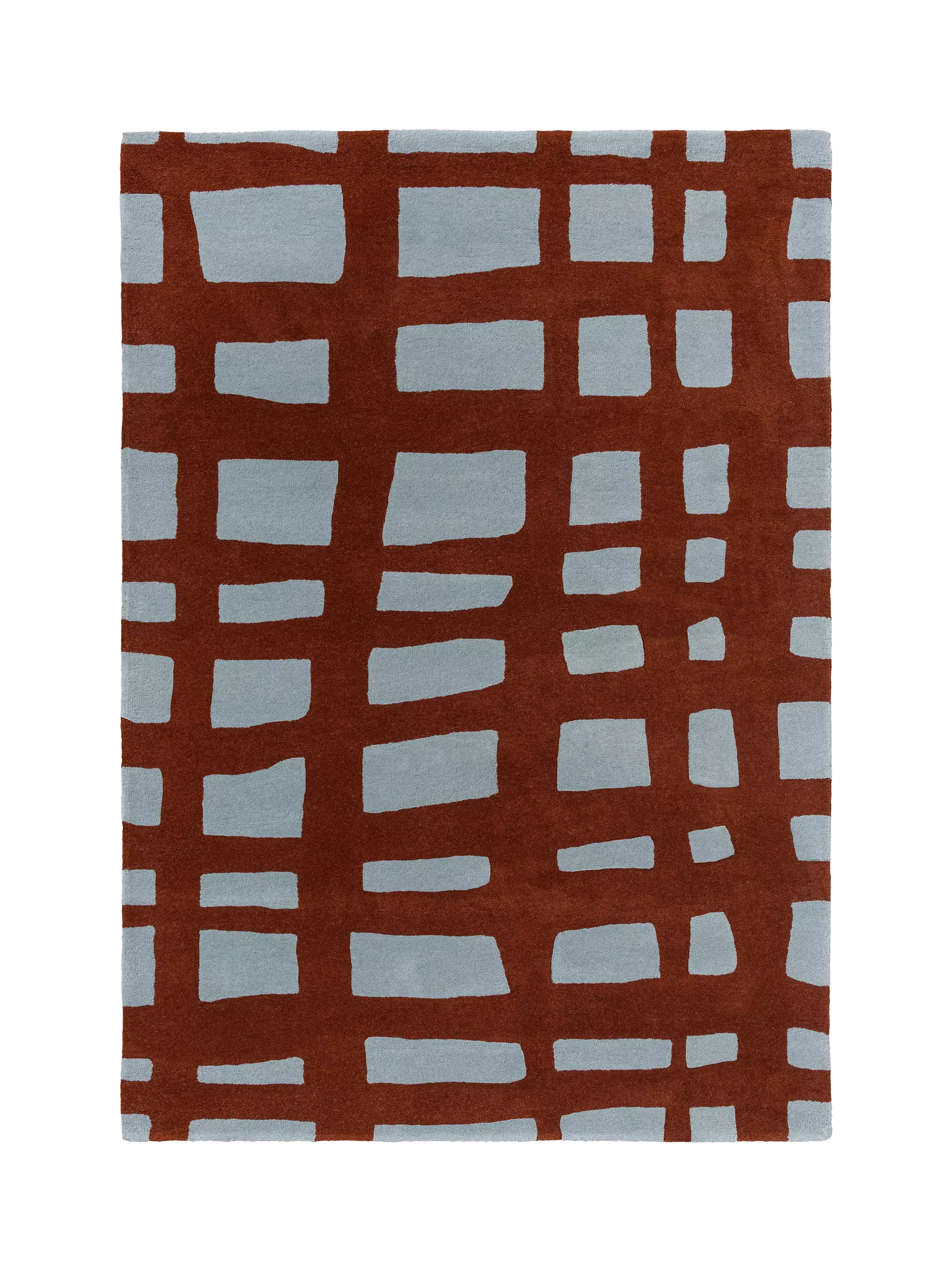 Scion Arlo crosshatch pure wool rug in brick, imported from the UK