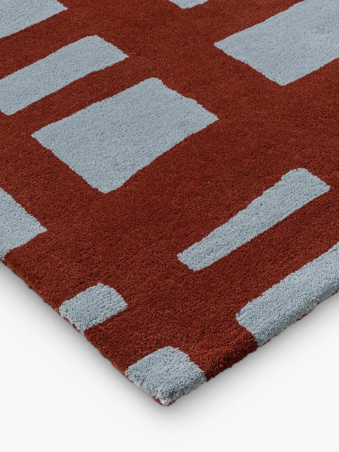Scion Arlo crosshatch pure wool rug in brick, imported from the UK