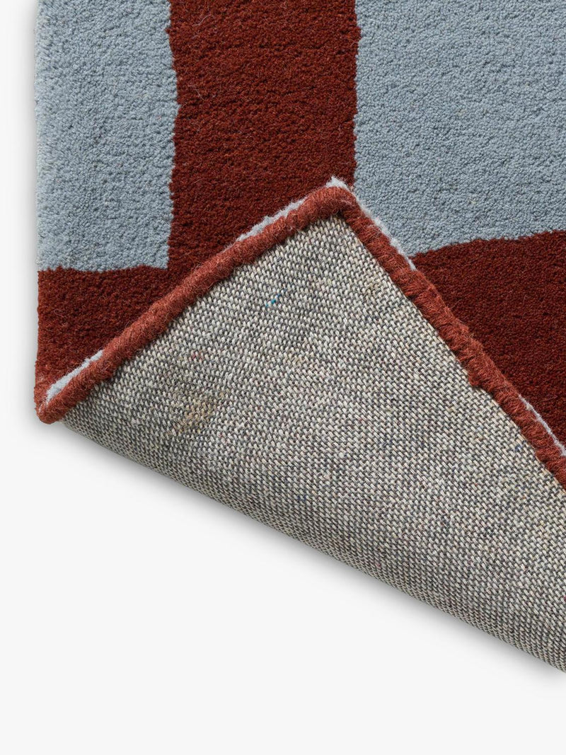 Scion Arlo crosshatch pure wool rug in brick, imported from the UK