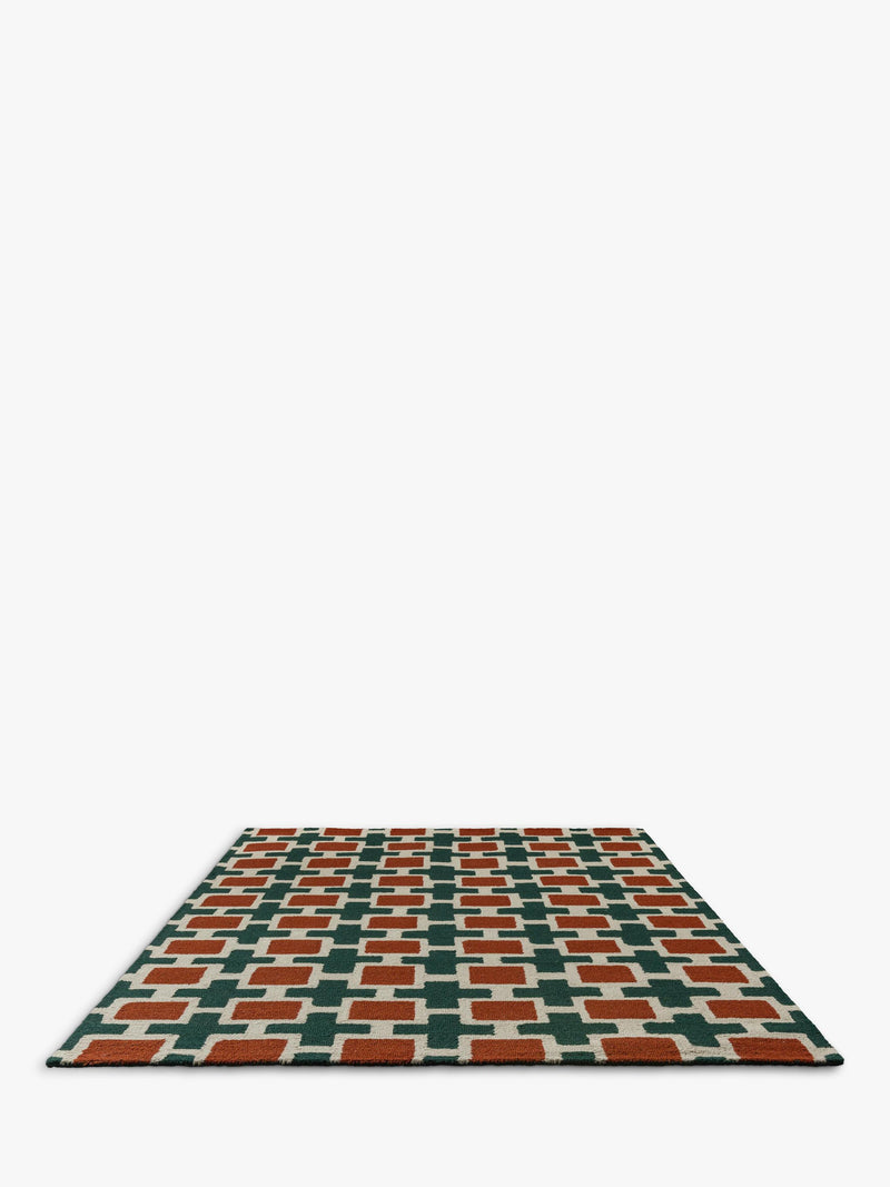Scion Hatch pure wool rug rust 120x180cm, imported from the UK