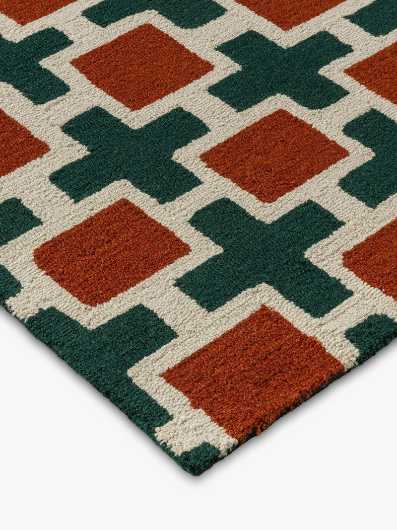 Scion Hatch pure wool rug rust 120x180cm, imported from the UK