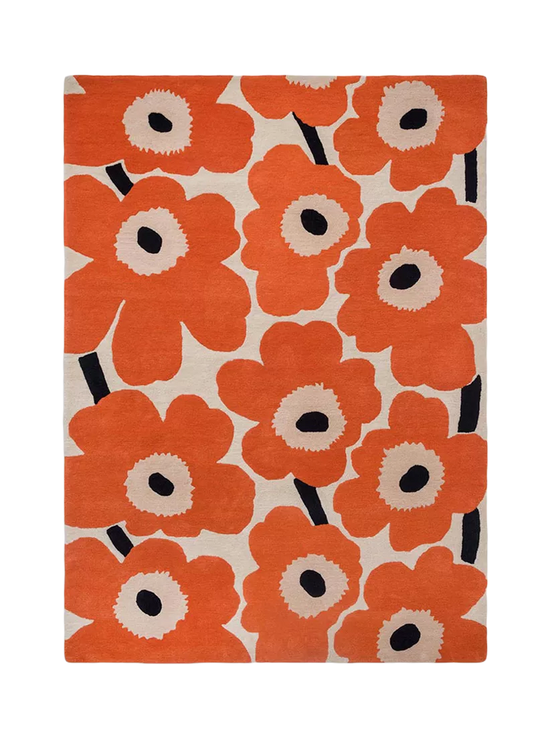 Marimekko Unikko floral pure wool rug 200x140cm, UK version