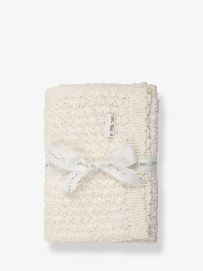 The Little Tailor large baby cotton pointelle blanket, imported from the UK