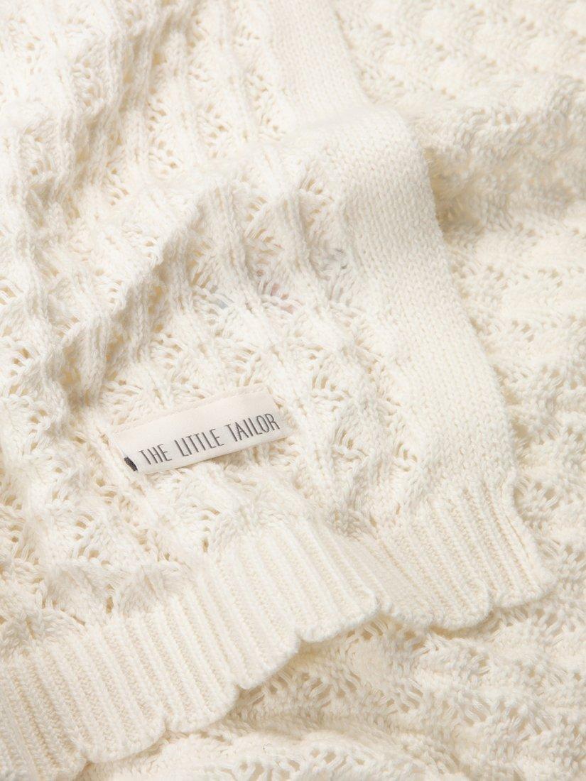 The Little Tailor large baby cotton pointelle blanket, imported from the UK