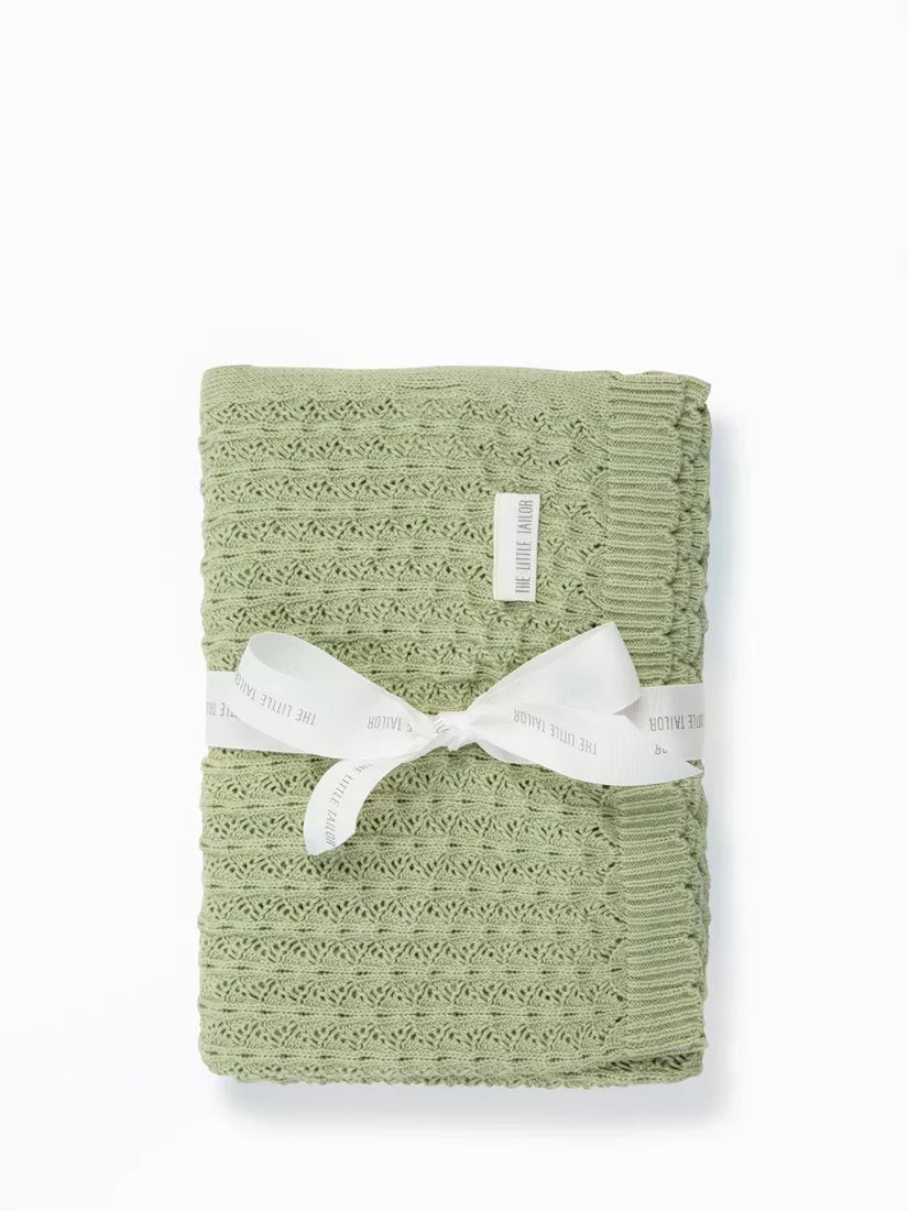 The Little Tailor large baby cotton pointelle blanket, imported from the UK