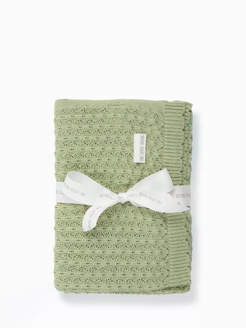 The Little Tailor large baby cotton pointelle blanket, imported from the UK