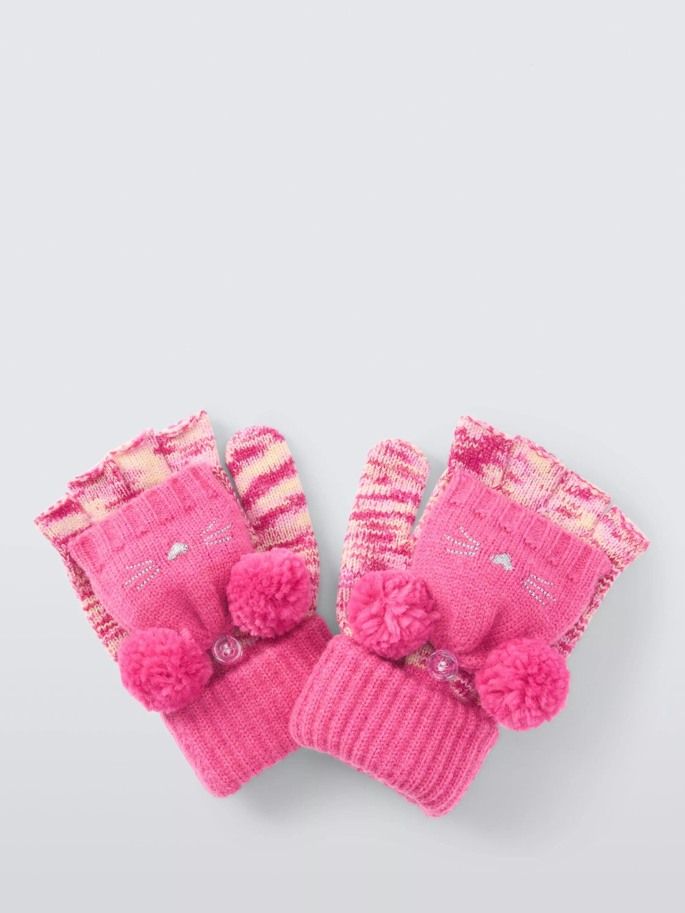 John Lewis kids cat flip top gloves in pink, UK version