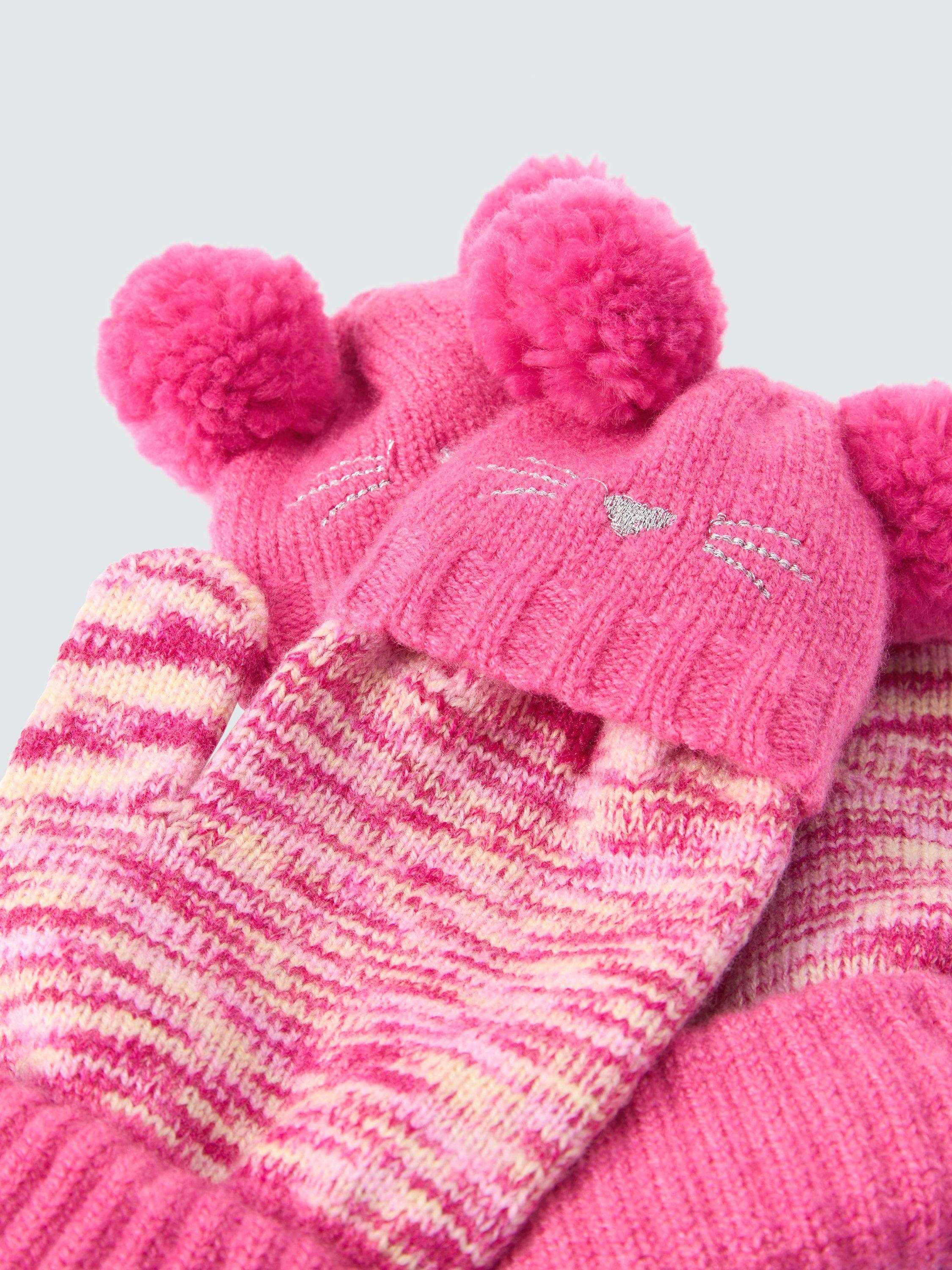 John Lewis kids cat flip top gloves in pink, UK version