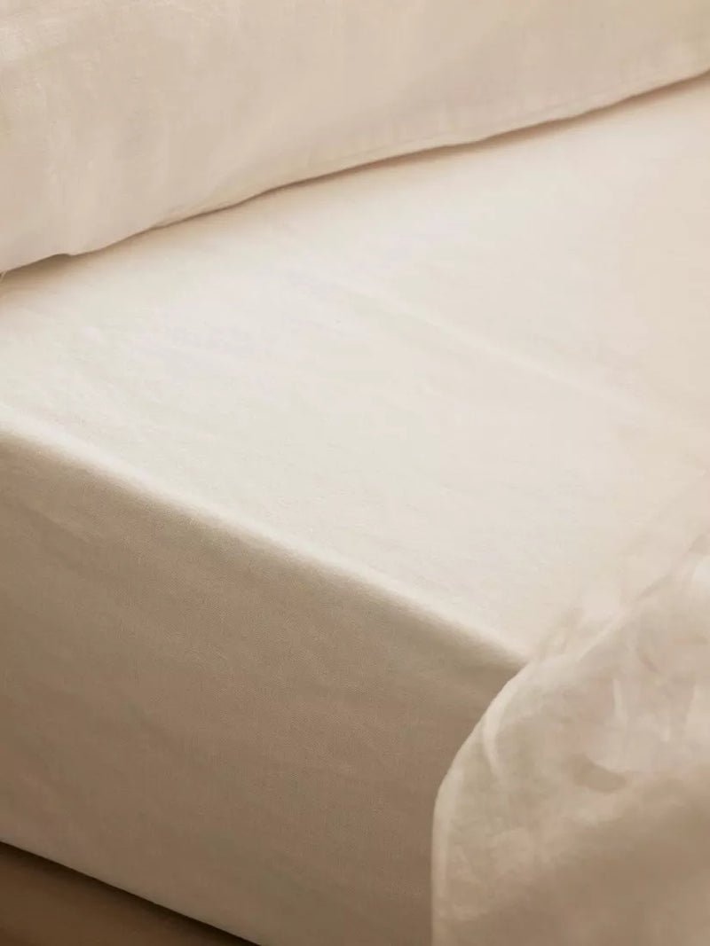 Piglet in Bed Linen Blend Fitted Sheet - Single