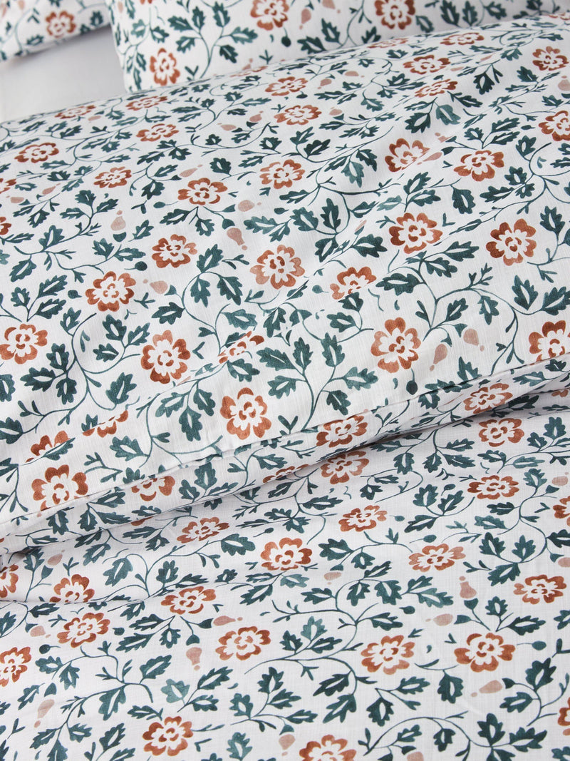 John Lewis Marlow trailing cotton duvet cover set double floral - British product