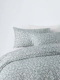 John Lewis Marlow Trailing Cotton Single Duvet Cover Set, Sage