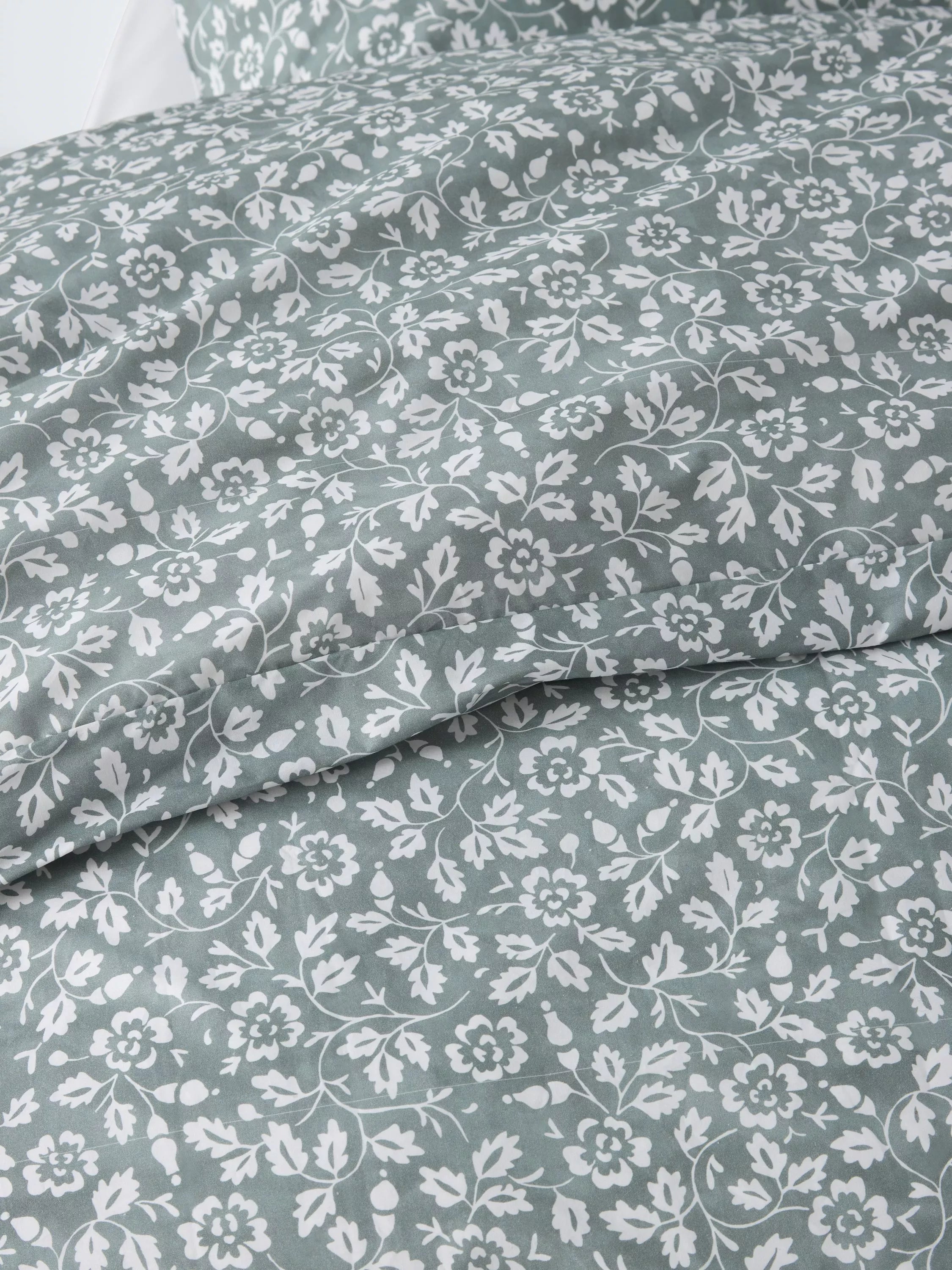 John Lewis Marlow cotton duvet cover set sage double, UK version