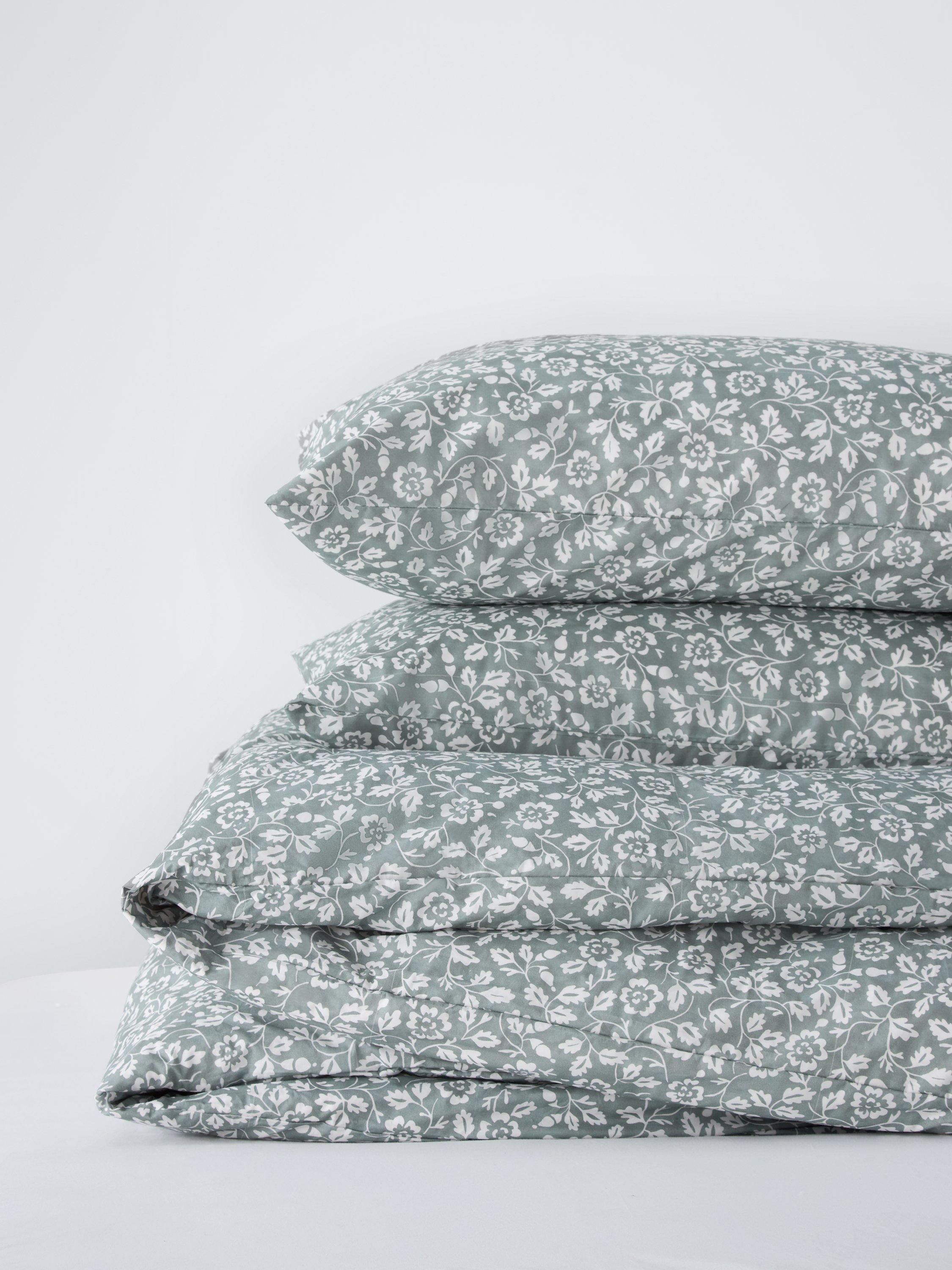 John Lewis Marlow cotton duvet cover set sage double, UK version