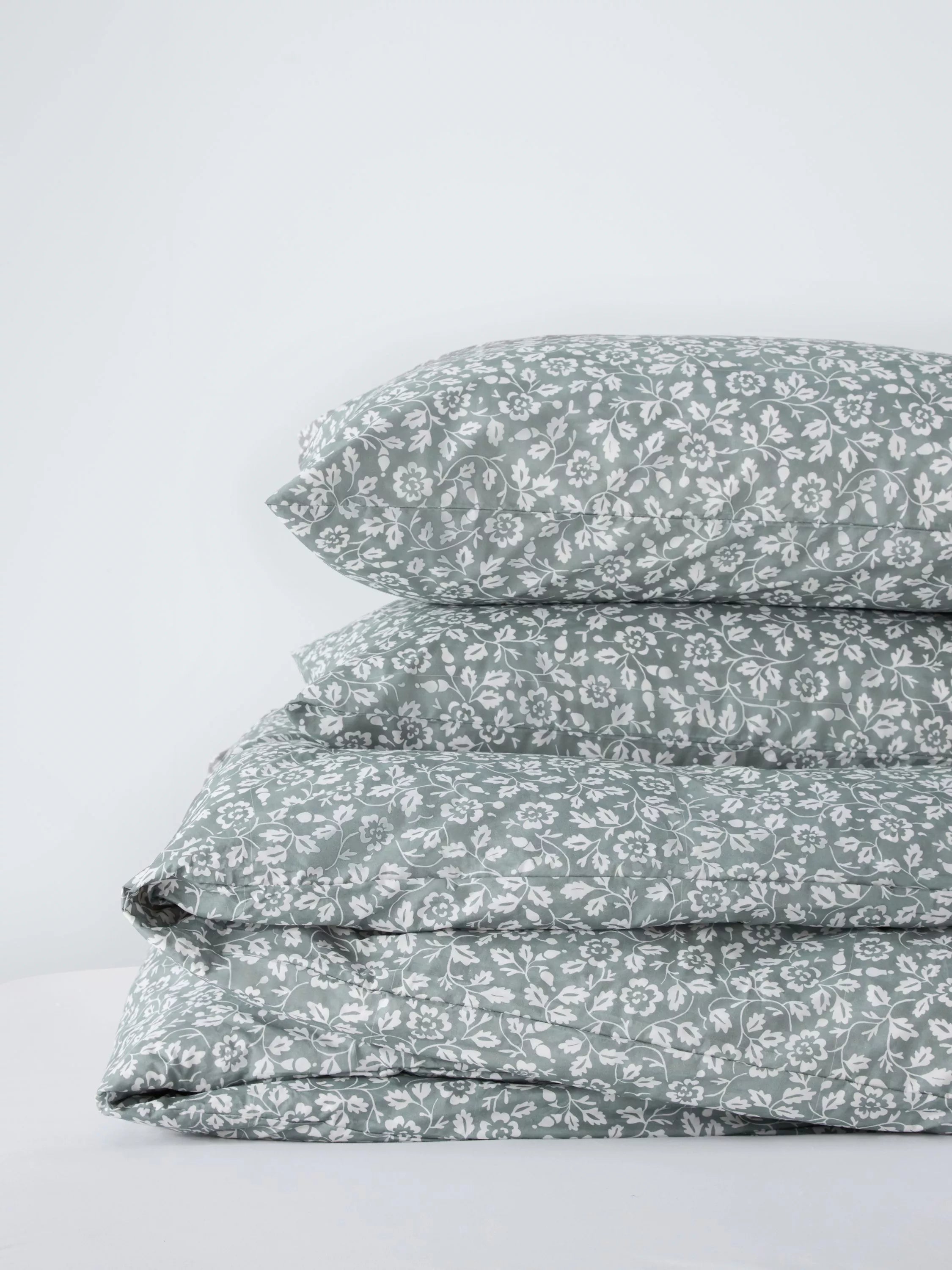 John Lewis Marlow cotton duvet cover set sage double, UK version