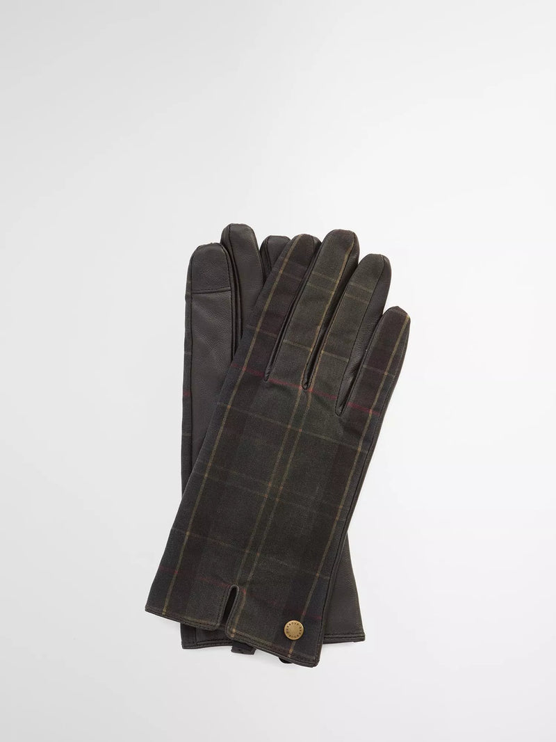 Barbour tartan gloves with waxed cotton (British brand)