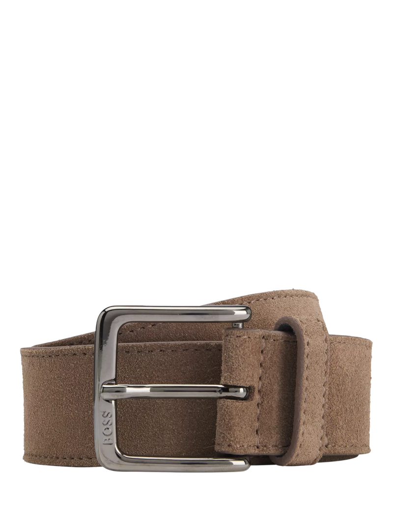 BOSS Ronnie Suede Belt, Light Brown, 34