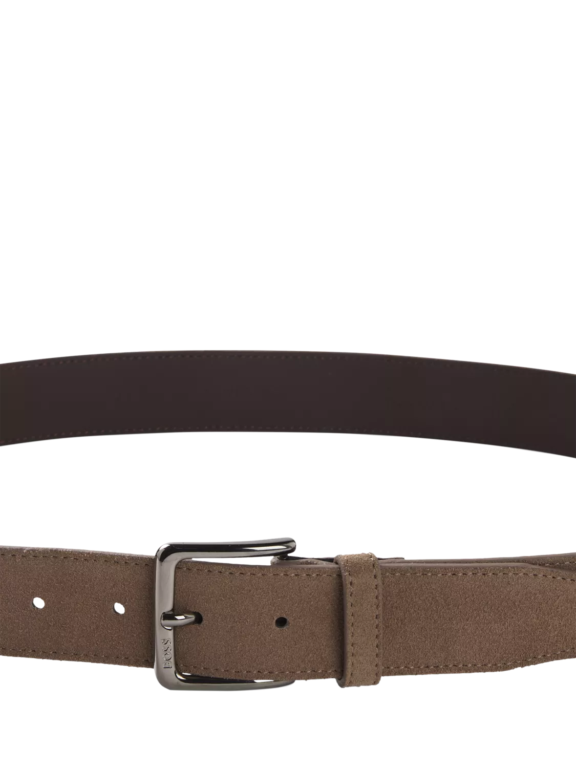 BOSS Ronnie suede belt in light brown, UK version
