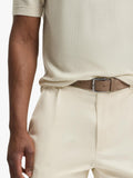 BOSS Ronnie suede belt in light brown, UK version