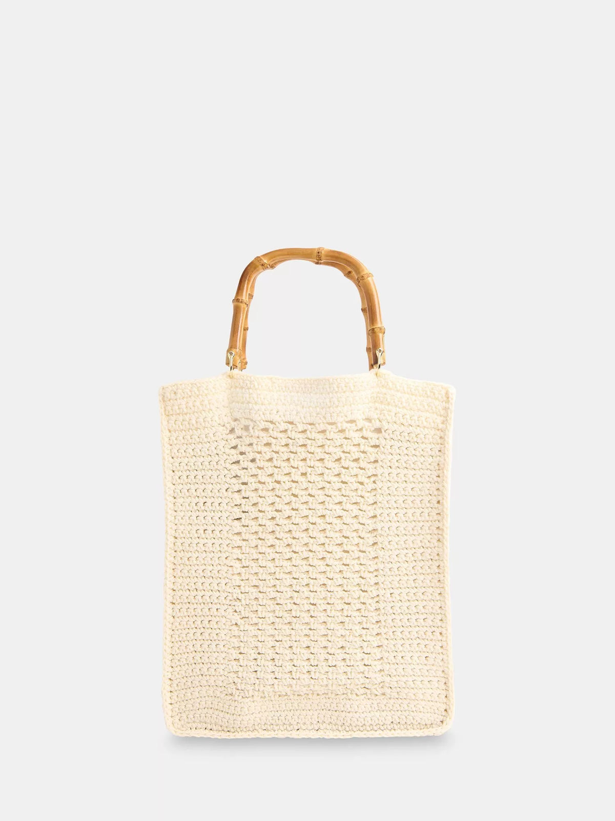 Whistles bamboo handle crochet bag cream, imported from the UK