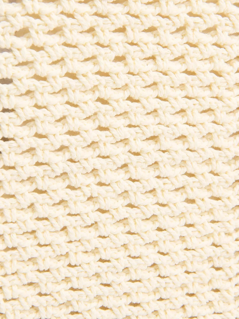 Whistles bamboo handle crochet bag cream, imported from the UK