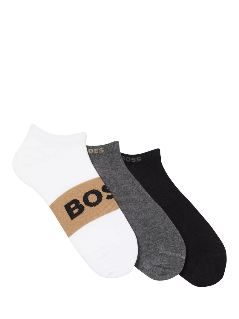 HUGO BOSS cotton blend ankle socks pack of 3, UK version