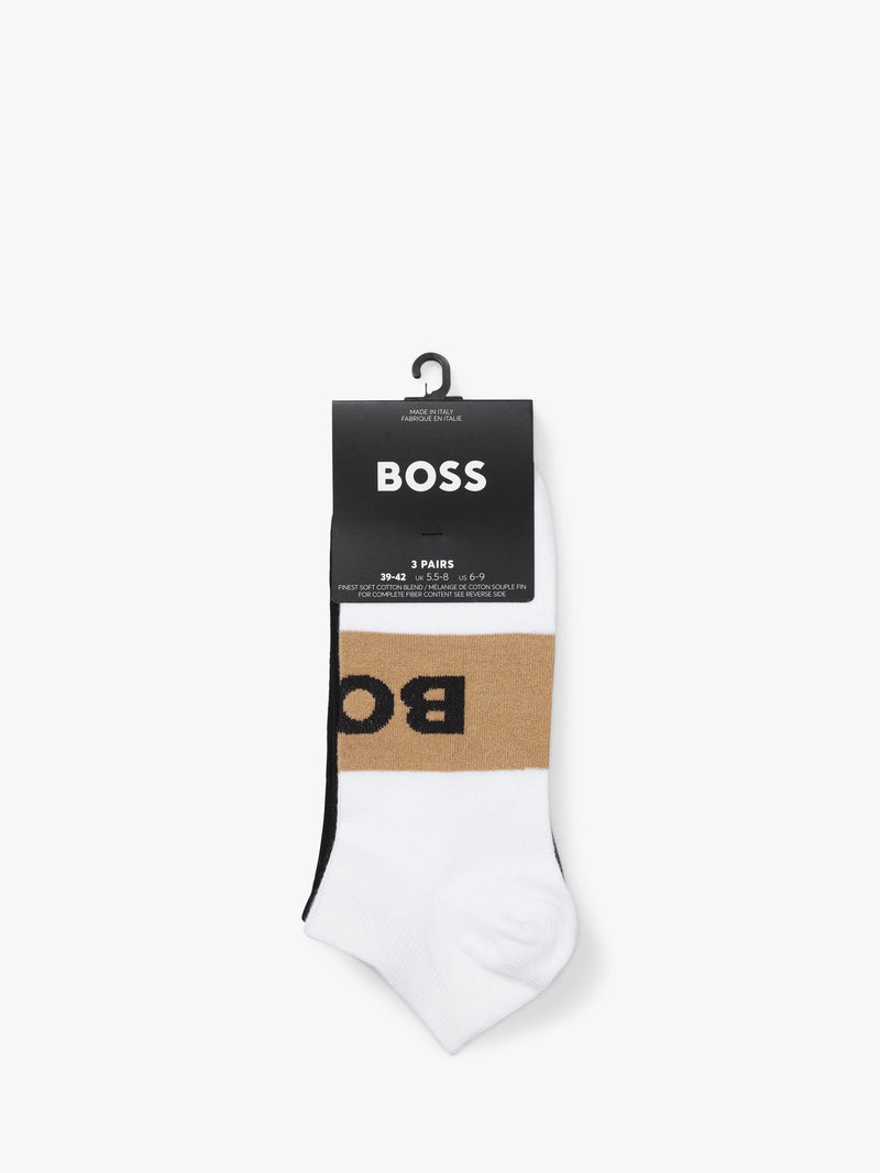 HUGO BOSS cotton blend ankle socks pack of 3, UK version