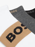 HUGO BOSS cotton blend ankle socks pack of 3, UK version