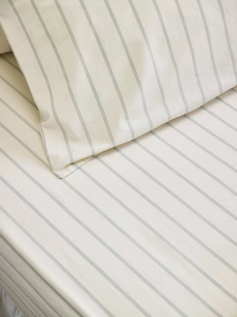 Piglet in Bed Slumber Stripe Cotton Fitted Sheet Super King