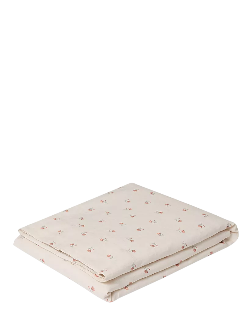 Piglet in Bed Posy Bud Linen Blend Flat Sheet King Size