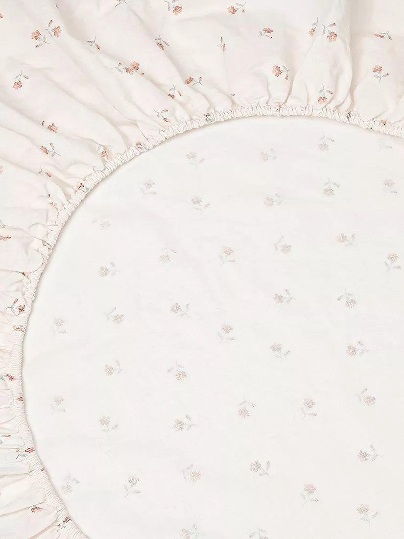 Piglet in Bed Posy Bud Linen Blend Fitted Sheet Super King Size