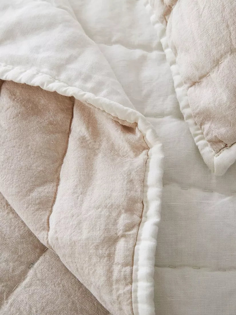 West Elm linen-cotton quilted pillowcase standard UK version