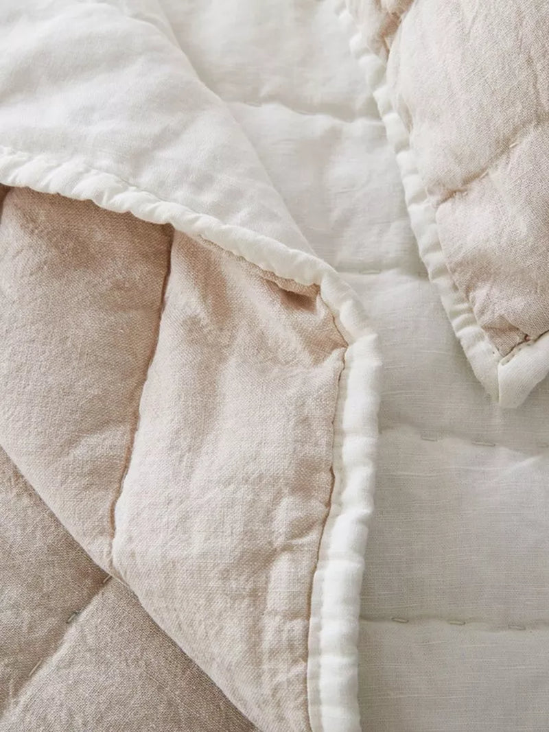 West Elm linen-cotton quilted pillowcase standard UK version