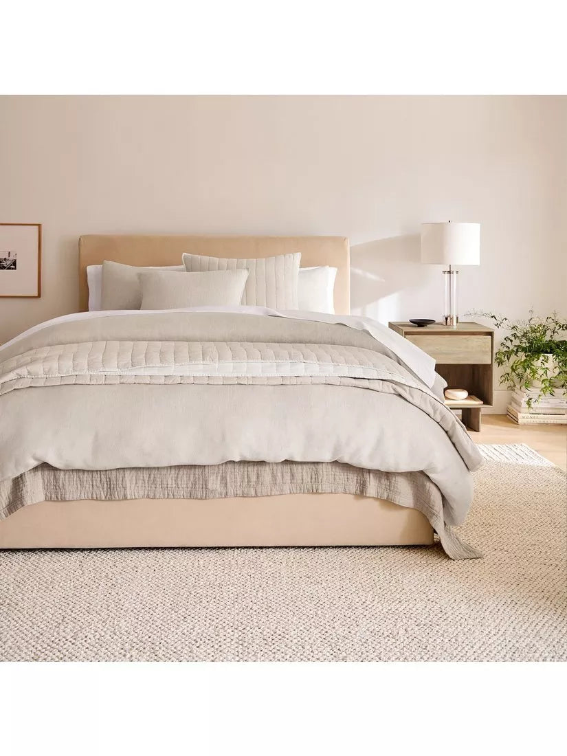 West Elm linen-cotton quilted pillowcase standard UK version