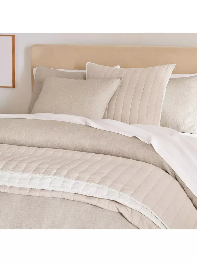 West Elm linen-cotton quilted pillowcase standard UK version