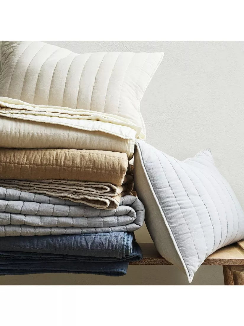 West Elm linen-cotton quilted pillowcase standard UK version