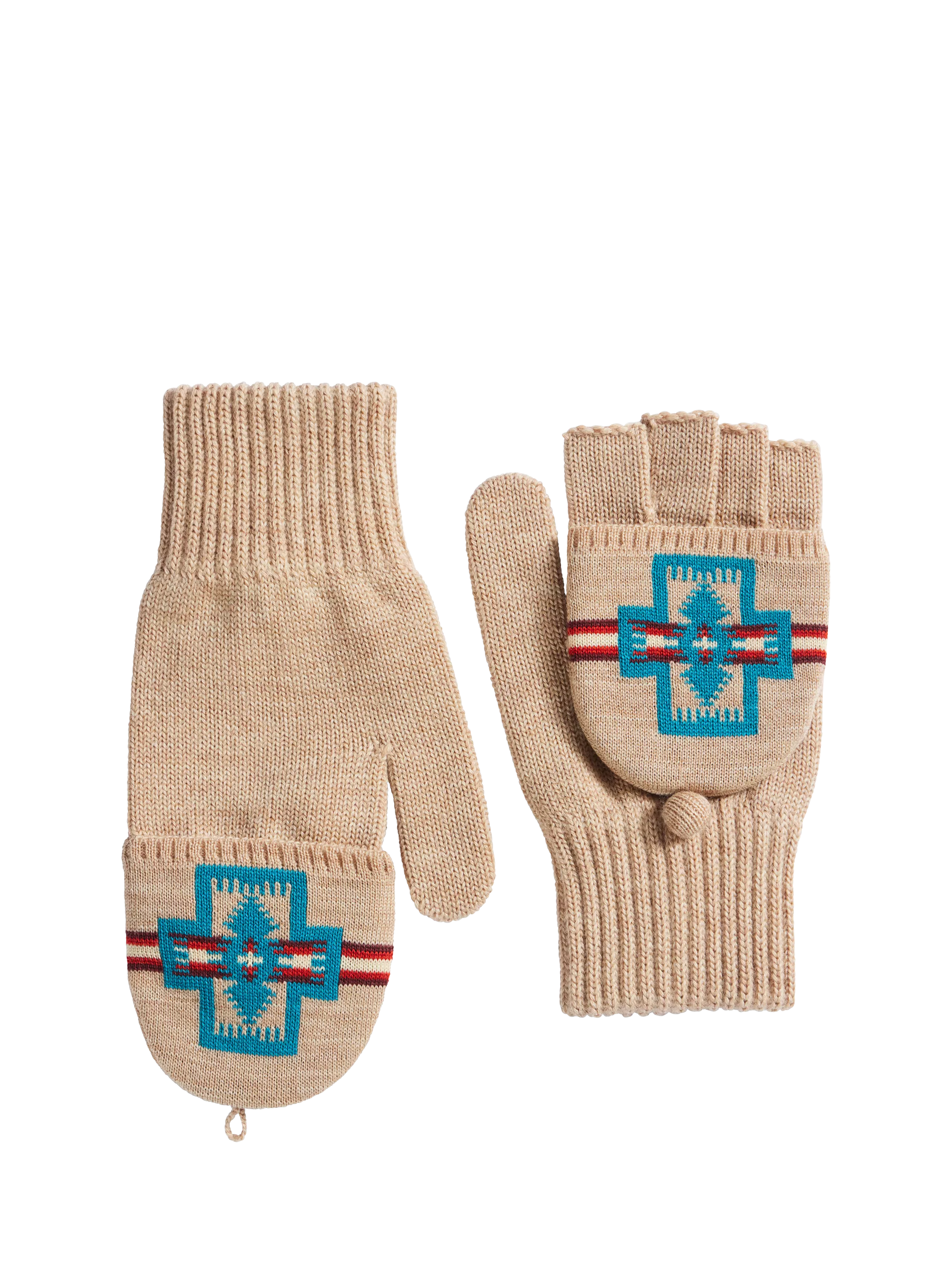Pendleton mitten gloves Harding Beige - British product