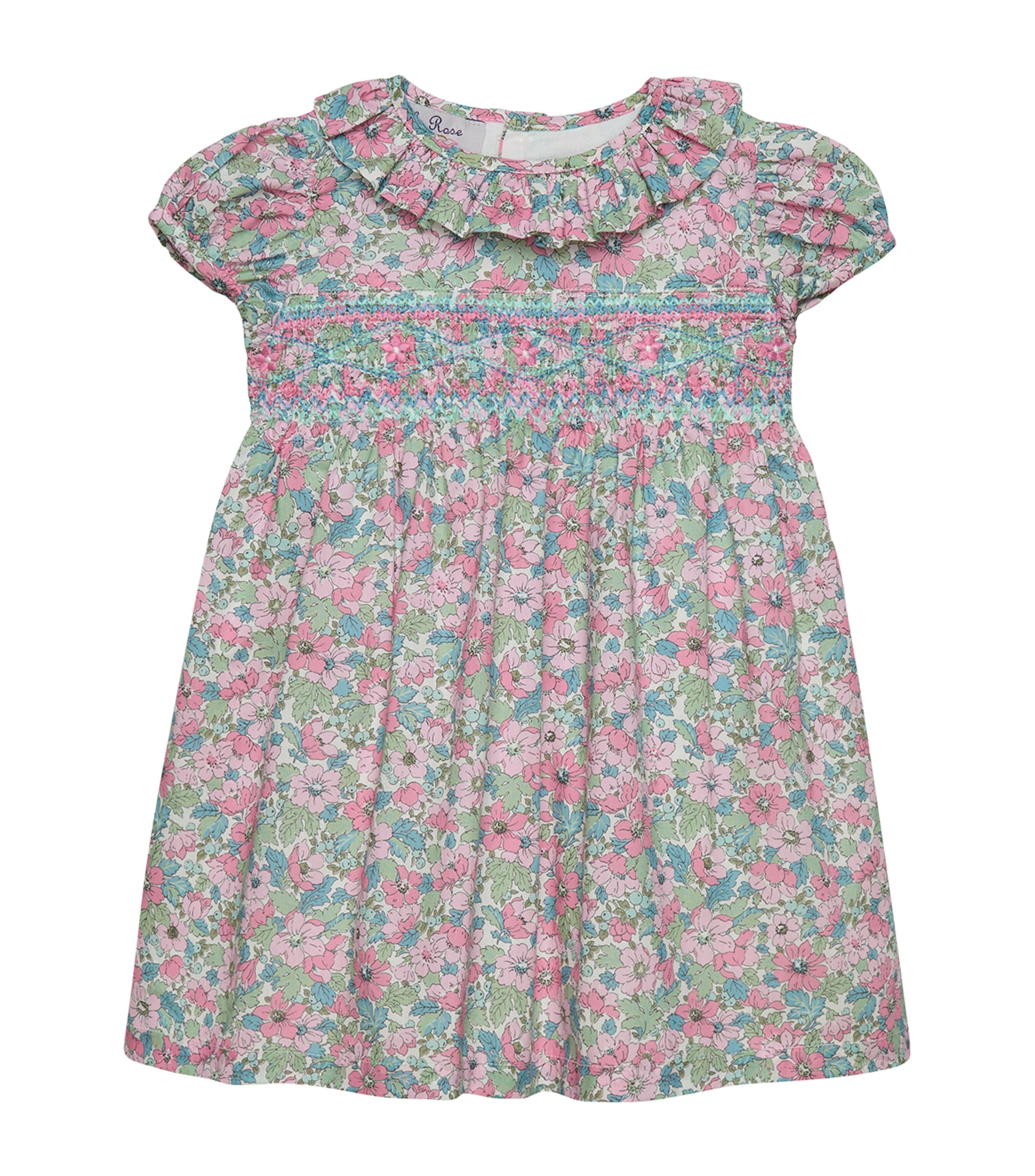 Trotters cotton smocked Liberty print dress 3-24 months (British brand)