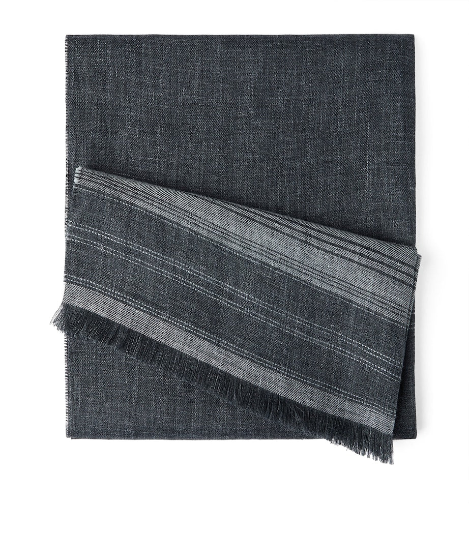 Brunello Cucinelli linen stripe scarf 75x180cm (British brand)