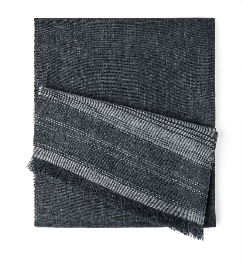 Brunello Cucinelli linen stripe scarf 75x180cm (British brand)