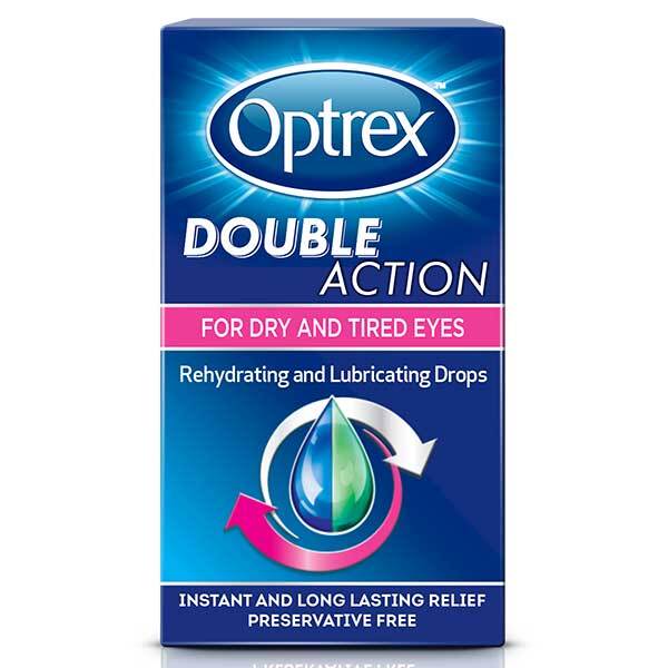 Optrex Double Action Drops Dry Irritated Eyes Rehydrate 10ml