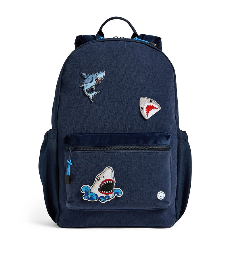 Becco Bags large backpack with custom patch attachments (British brand)